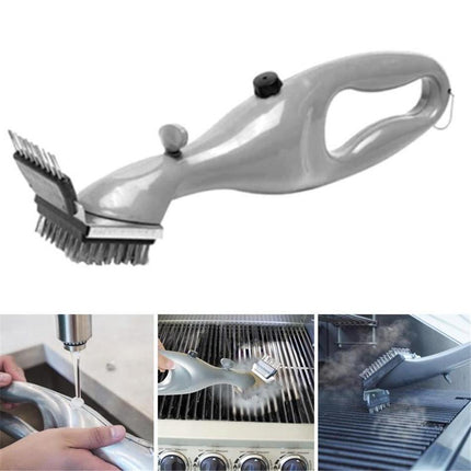 BBQ Steam Cleaning Brush | Effortlessly Clean & Sterilize | Grill Tool | 18" Silver | Dishwasher Safe | Ergonomic Grip | Durable Design | For All Grills | No Chemicals | Easy to Use | Clean Naturally