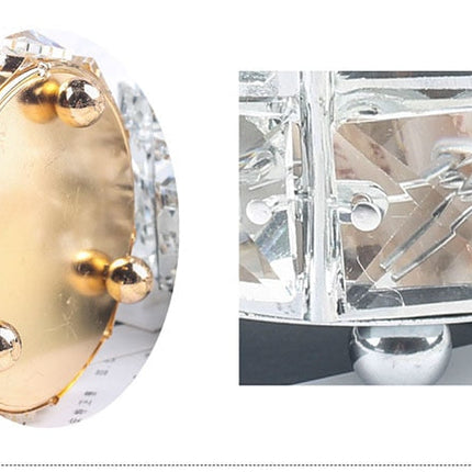 Gold & Silver Crystal Make-up Brush Organizer | Cylindrical Design | Metal Frame with Feet | Home Vanity Storage Solution | 8 x 12cm | Single Holder