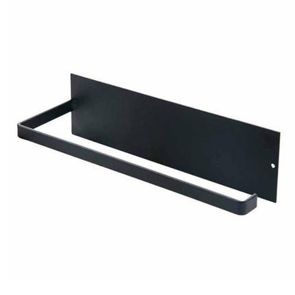 Wall-Mounted Iron Towel Holder | Space-Saving Kitchen & Bathroom Storage | Durable Adhesive Installation | Black or White | 22x7x6cm | Versatile Use for Towels, Bags & More