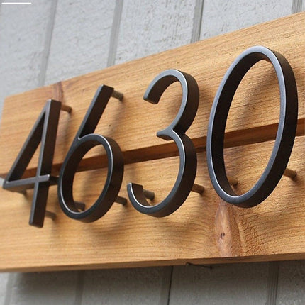 Floating Zinc Alloy Numbers | Black | Modern Home Wall Art | Stylish Decor Sculpture | Easy Installation | 125mm Height | Width 25-82mm | Home Interior Accents