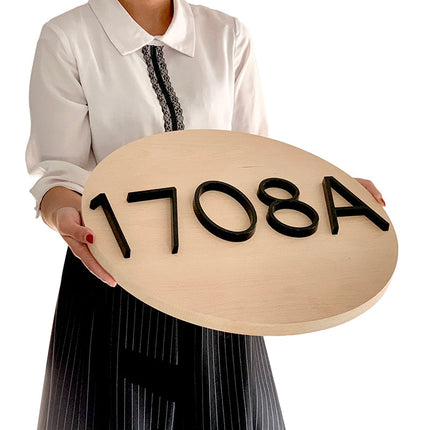 Floating Zinc Alloy Numbers | Black | Modern Home Wall Art | Stylish Decor Sculpture | Easy Installation | 125mm Height | Width 25-82mm | Home Interior Accents