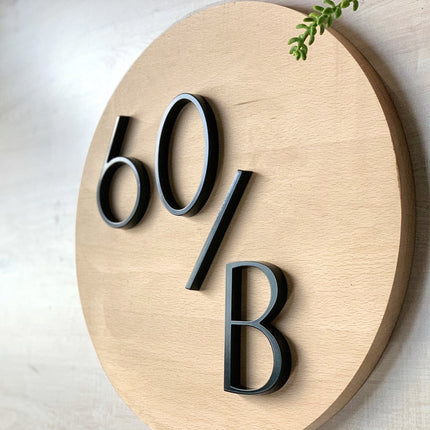 Floating Zinc Alloy Numbers | Black | Modern Home Wall Art | Stylish Decor Sculpture | Easy Installation | 125mm Height | Width 25-82mm | Home Interior Accents