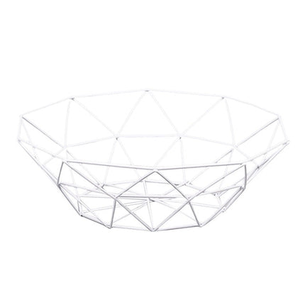 Geometric Design Fruit Basket | Wrought Iron | Three Color Options | Table Decoration | 26 x 27 x 8 cm