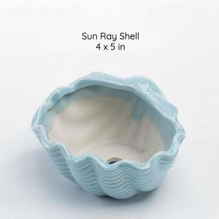 Ceramic Glazed Ocean-Inspired Planters | Coastal Vibe Decorative Pots | Ocean Blue & Teal Options | Various Sizes Available