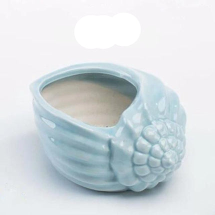 Ceramic Glazed Ocean-Inspired Planters | Coastal Vibe Decorative Pots | Ocean Blue & Teal Options | Various Sizes Available