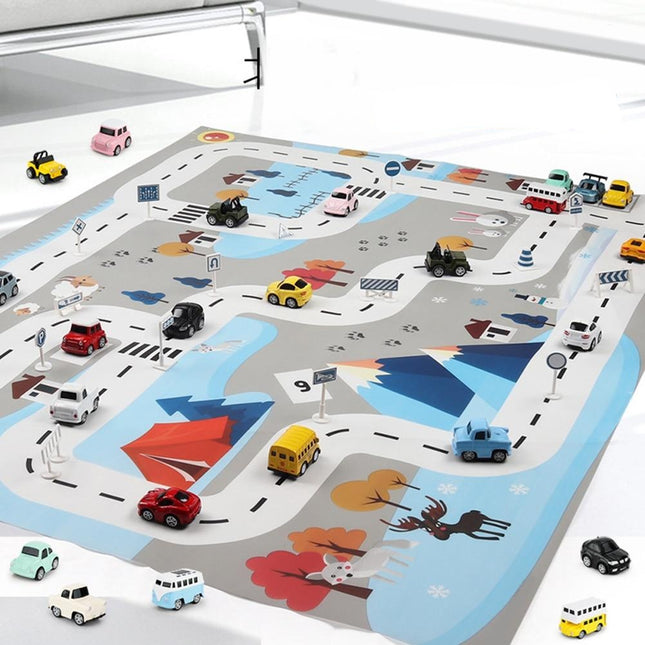 Iceland Children's Highway Play Mat | Durable Waterproof Material | Foldable for Storage | Size 130cm x 100cm