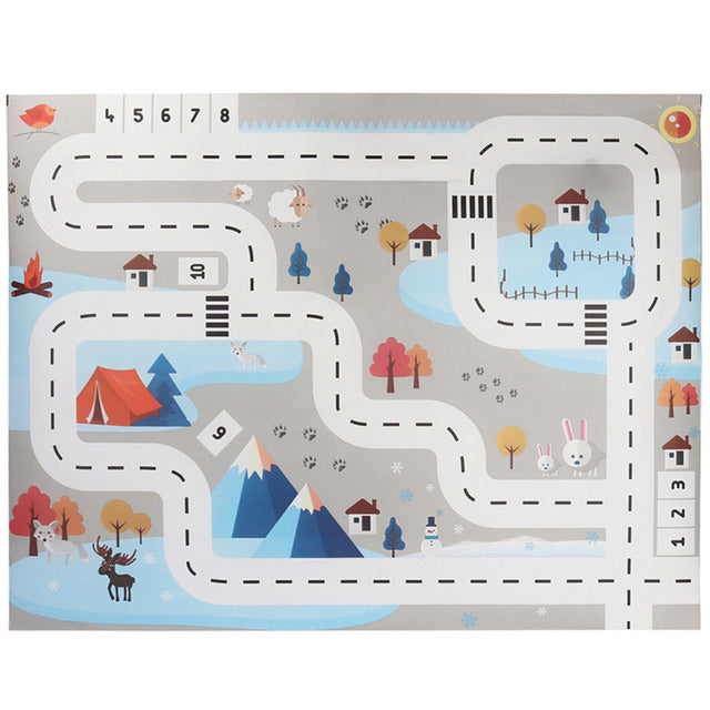 Iceland Children's Highway Play Mat | Durable Waterproof Material | Foldable for Storage | Size 130cm x 100cm