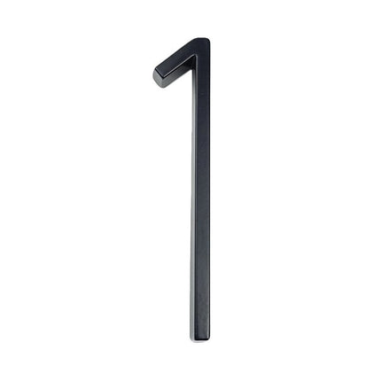 Floating Zinc Alloy Numbers | Black | Modern Home Wall Art | Stylish Decor Sculpture | Easy Installation | 125mm Height | Width 25-82mm | Home Interior Accents