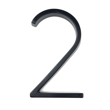 Floating Zinc Alloy Numbers | Black | Modern Home Wall Art | Stylish Decor Sculpture | Easy Installation | 125mm Height | Width 25-82mm | Home Interior Accents