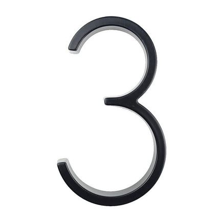 Floating Zinc Alloy Numbers | Black | Modern Home Wall Art | Stylish Decor Sculpture | Easy Installation | 125mm Height | Width 25-82mm | Home Interior Accents