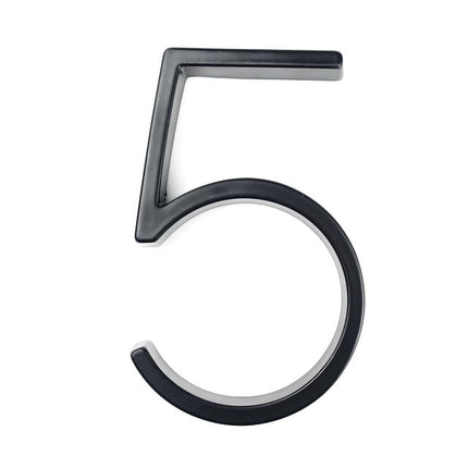 Floating Zinc Alloy Numbers | Black | Modern Home Wall Art | Stylish Decor Sculpture | Easy Installation | 125mm Height | Width 25-82mm | Home Interior Accents