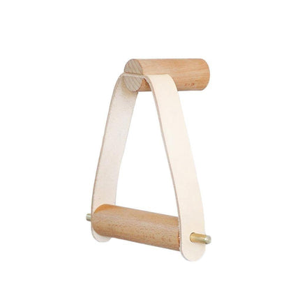 Luxury Leatherette & Oak Toilet Paper Holder | White & Wood Finish | Modern Bathroom Accessory | Easy Installation | Fits Mega Rolls | 7" x 8" Size | Elegant Home Decor Addition