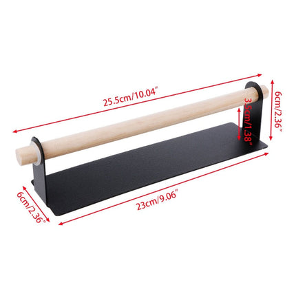 Adhesive Paper Towel Holder | Iron & Wood Design | Detachable Rod | Rust-Resistant | Easy Installation | For Kitchen, Bathroom, Laundry | Mounts on Smooth Surfaces | Size 25.5 x 6 x 6cm