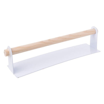 Adhesive Paper Towel Holder | Iron & Wood Design | Detachable Rod | Rust-Resistant | Easy Installation | For Kitchen, Bathroom, Laundry | Mounts on Smooth Surfaces | Size 25.5 x 6 x 6cm