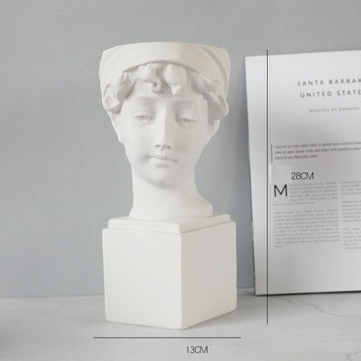 Roman Head Planter Sculptures | Resin Decorative Statue | Ancient Design Pottery | Unique Home & Office Decor | Greco-Roman Themed Flower Pot | 6 Design Options | Plant Vessels | Figurine Ornaments
