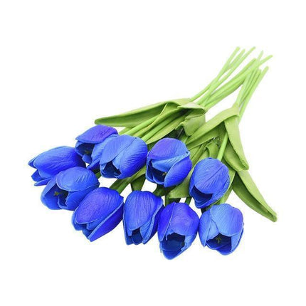 10-Piece Lifelike Faux Tulips | High-Quality PU | 16-Inch Long | Variety of Colors | Customizable Bouquet | Home Decor Accent | Vibrant and Fresh-Looking | Suitable for Tables, Shelves, Desks | 3.5cm Diameter