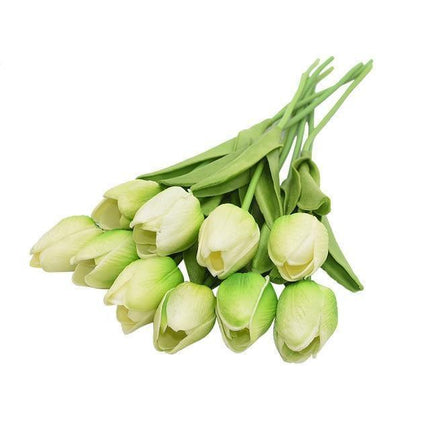 10-Piece Lifelike Faux Tulips | High-Quality PU | 16-Inch Long | Variety of Colors | Customizable Bouquet | Home Decor Accent | Vibrant and Fresh-Looking | Suitable for Tables, Shelves, Desks | 3.5cm Diameter