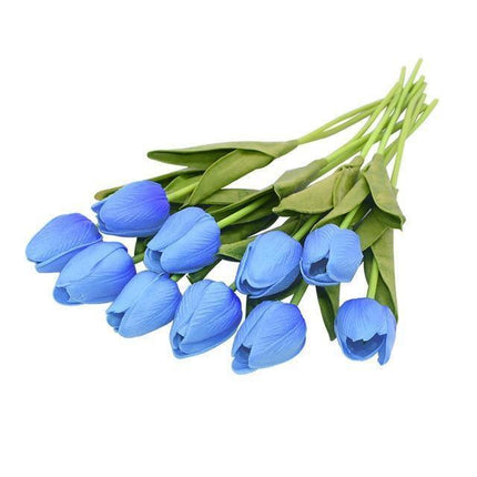 10-Piece Lifelike Faux Tulips | High-Quality PU | 16-Inch Long | Variety of Colors | Customizable Bouquet | Home Decor Accent | Vibrant and Fresh-Looking | Suitable for Tables, Shelves, Desks | 3.5cm Diameter