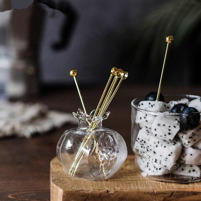 Handmade Pomegranate Shape Borosilicate Glass Hydroponic Propagation Vase | Versatile Home Decor | Transparent for Plant Viewing | Temperature Resistant | Small/Large Sizes | Shelf Decoration