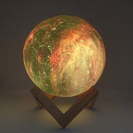 Galaxy Mood Night Light | USB Rechargeable Lamp with 16 Colours | Touch Dimmable with Remote | Wooden Frame | Up to 15 Hours of Light