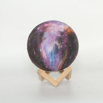 Galaxy Mood Night Light | USB Rechargeable Lamp with 16 Colours | Touch Dimmable with Remote | Wooden Frame | Up to 15 Hours of Light