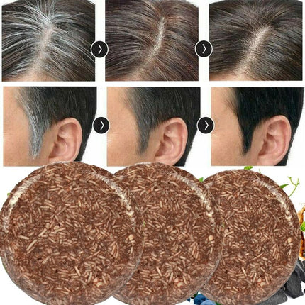 Tuberous Flower Natural Hair Darkening Shampoo Bar | Organic Thickening & Rejuvenating Formula | Anti-Dandruff & Oil Control | Eco-Friendly Packaging | 55g