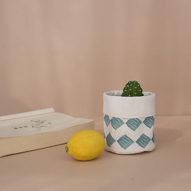 Boho-Inspired Cloth Planter Basket | Rustic Waterproof Muslin | Adjustable Rim Height | Protective PE Lining | Easy to Clean | Versatile for Plants or Storage | Small, Medium, Large Options