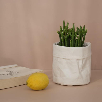 Boho-Inspired Cloth Planter Basket | Rustic Waterproof Muslin | Adjustable Rim Height | Protective PE Lining | Easy to Clean | Versatile for Plants or Storage | Small, Medium, Large Options