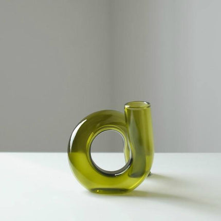 Color Tinted Glass Hydroponic Vase | Artistic Loop Design | Durable Borosilicate Glass | 5" Width x 4" Height | Accent Home Décor | Highly Resistant and Elegant for Display | Ideal for Plants and Blooms