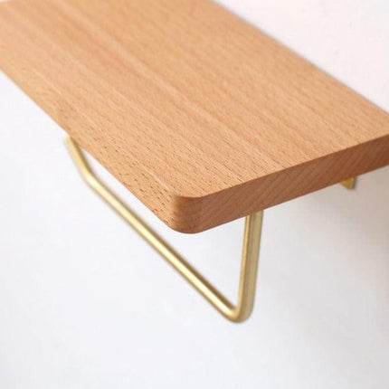 Wooden Toilet Roll Holder | Beech/Black Walnut | Brass Accents | Eco-Friendly Design | Durable | Smooth Surface | Easy Installation | Platform for Phone/Items | Elegant Bathroom Accessory