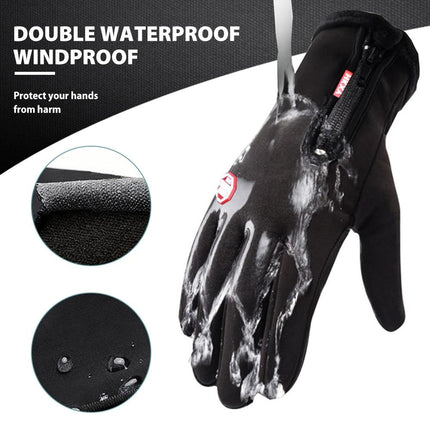 Neoprene Insulated | Windproof & Waterproof | Touchscreen Compatible Gloves | Fleece Lining | Non-Slip Grip | Unisex Warmth for Winter Sports | Cycling | Running | Driving | Black S-XL