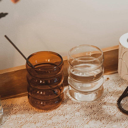 Hand-Blown Borosilicate Glass Cups | Colorful Bubble Design | 4 Colors Available | Dishwasher Safe | Heat Resistant | Sold Individually | 10.1 fl oz Capacity | 2.95" Wide x 3.7" High | Versatile Drinkware