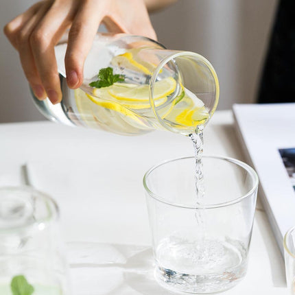 Glass Bedside Carafe & Tumbler Set | High-Quality Glass | Multipurpose with Tumbler Lid | Ideal for Home, Office, Guest Serving | Easy Hand Wash | Space-Saving Design