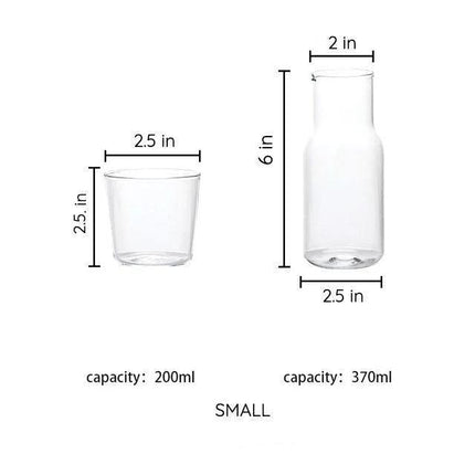 Glass Bedside Carafe & Tumbler Set | High-Quality Glass | Multipurpose with Tumbler Lid | Ideal for Home, Office, Guest Serving | Easy Hand Wash | Space-Saving Design