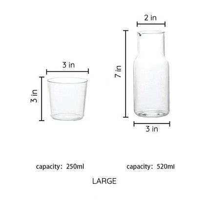 Glass Bedside Carafe & Tumbler Set | High-Quality Glass | Multipurpose with Tumbler Lid | Ideal for Home, Office, Guest Serving | Easy Hand Wash | Space-Saving Design