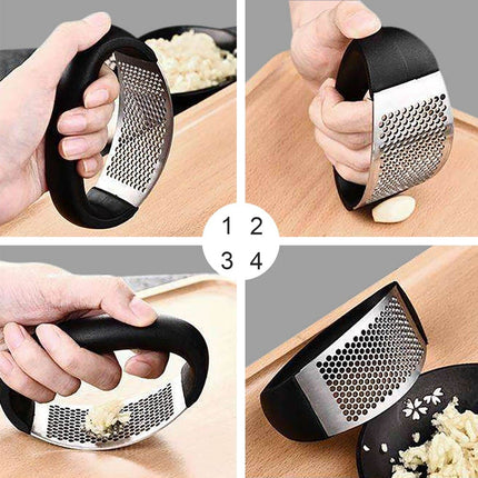 Stainless Steel Garlic Press | Effortless Garlic Crusher | Quick and Easy to Use | Dishwasher Safe Kitchen Tool | Reduces Garlic Odor on Hands | Durable and Long-Lasting Design | Essential for Cooking Prep