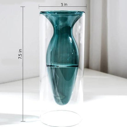 Handmade Groovy Glass Vases | Elegant Decorative Options | Colored Crystal Magic | Turquoise, Sapphire, Light Green, Gold & Rose | Artful Centerpiece for Home Decor
