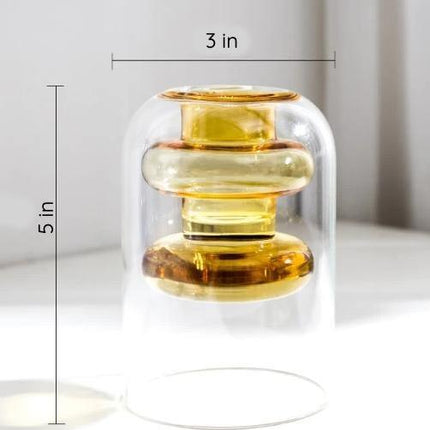 Handmade Groovy Glass Vases | Elegant Decorative Options | Colored Crystal Magic | Turquoise, Sapphire, Light Green, Gold & Rose | Artful Centerpiece for Home Decor