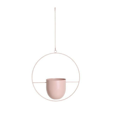 Durable Halo Iron Hanging Planter | Inky Black or Gold | Circular or Oblong Shape | Modern Indoor/Outdoor Decor | Includes Metal Chain & Hardware | Minimalist Design for Plants