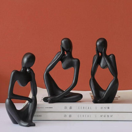 Abstract Elegant Thinker Resin Statue | Modern Minimalist Design | Tabletop Decor | Three Colors & Poses | Home Office Art | Environmentally Friendly | 8cm x 13cm | Unique Gift Idea