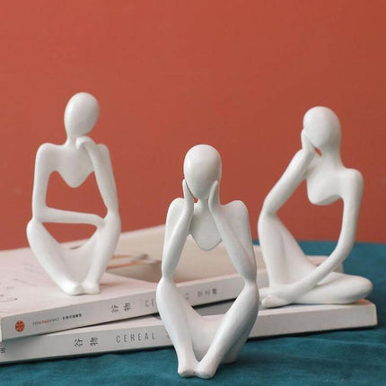 Abstract Elegant Thinker Resin Statue | Modern Minimalist Design | Tabletop Decor | Three Colors & Poses | Home Office Art | Environmentally Friendly | 8cm x 13cm | Unique Gift Idea