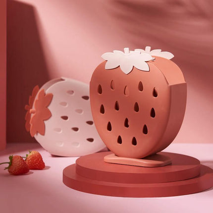 Strawberry Drying Stand | Cute Kitchen & Bathroom Organizer | Durable Plastic | 5 Colors | Quick Drainage Design | 6 x 7 x 3 Inches | Fun & Practical Decor for Utensils & Toothbrushes
