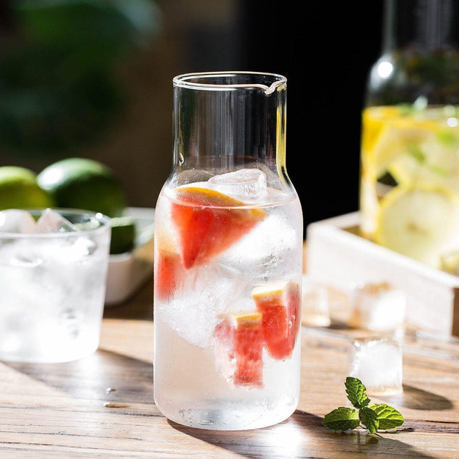 Glass Bedside Carafe & Tumbler Set | High-Quality Glass | Multipurpose with Tumbler Lid | Ideal for Home, Office, Guest Serving | Easy Hand Wash | Space-Saving Design