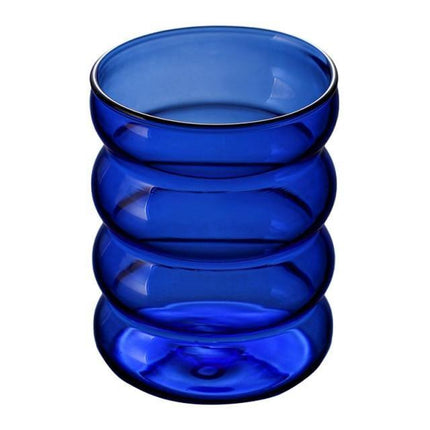 Hand-Blown Borosilicate Glass Cups | Colorful Bubble Design | 4 Colors Available | Dishwasher Safe | Heat Resistant | Sold Individually | 10.1 fl oz Capacity | 2.95" Wide x 3.7" High | Versatile Drinkware