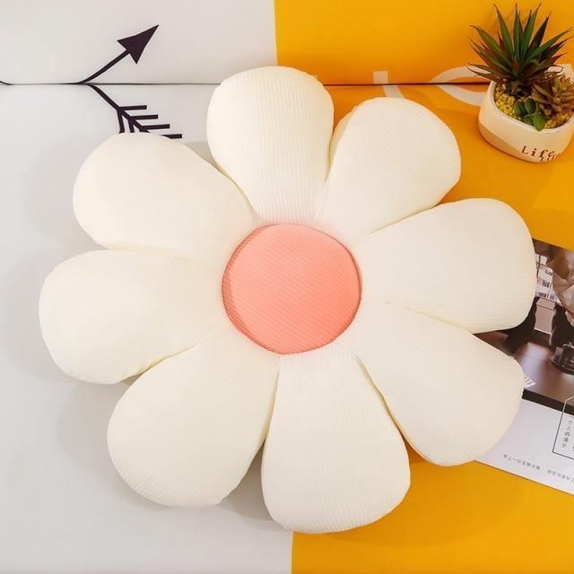 Flower Shaped Plush Cushion | Decorative Throw Pillow | Soft Cotton Blend | Multiple Colors | Small & Large Sizes | Living Room or Bedroom Decor | Whimsical Flower Design
