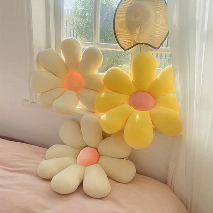 Flower Shaped Plush Cushion | Decorative Throw Pillow | Soft Cotton Blend | Multiple Colors | Small & Large Sizes | Living Room or Bedroom Decor | Whimsical Flower Design
