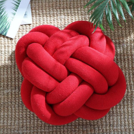 Six Knot Macrame Cotton Throw Pillow | Cozy Decorative Cushions for Living Room & Bedroom | Shabby Chic Style | 6 Eye-Catching Colors | 15.4 x 11.8 x 6.3 Inches | Hand & Machine Washable | Boho Charm Accessories