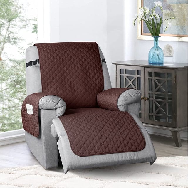 CoverUp | Quilted Non-Slip Recliner Cover | Soft Material | Slip-Resistant Backing | Easy Installation & Care | Extra Storage Compartments | Ultra-Soft Protective Furniture Cover | Perfect for Kids and Pets