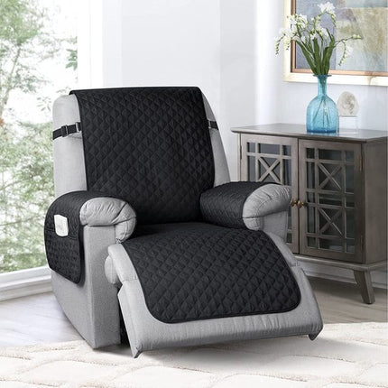 CoverUp | Quilted Non-Slip Recliner Cover | Soft Material | Slip-Resistant Backing | Easy Installation & Care | Extra Storage Compartments | Ultra-Soft Protective Furniture Cover | Perfect for Kids and Pets