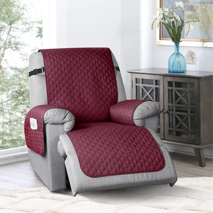 CoverUp | Quilted Non-Slip Recliner Cover | Soft Material | Slip-Resistant Backing | Easy Installation & Care | Extra Storage Compartments | Ultra-Soft Protective Furniture Cover | Perfect for Kids and Pets